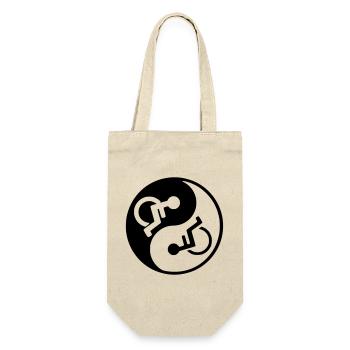 Rollstuhl Yin und Yang Rollstuhl Design * - Geschenkbeutel für Flaschen - Natur - Vorne