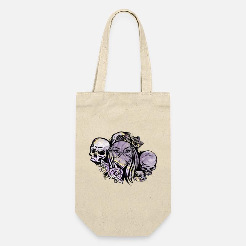 Mme Bandana Totenköpfe Roses - Sac à bouteille - nature