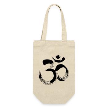 Yoga OM Sanskrit - Geschenkbeutel für Flaschen - Natur - Vorne