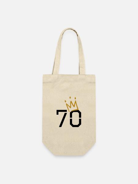 70 Geburtstag - Geschenkbeutel für Flaschen - Natur