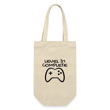 31. Geburtstag - Gamer 31 - 31 Jahre Geschenk - Geschenkbeutel für Flaschen - Natur - Vorne