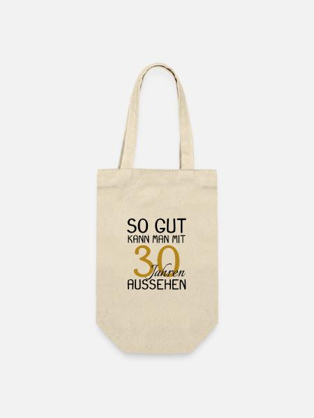 30 Geburtstag - Geschenkbeutel für Flaschen - Natur