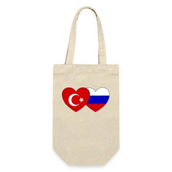 Turkey Russia Flag Heart - Gift Bag for Bottles - nature - Front