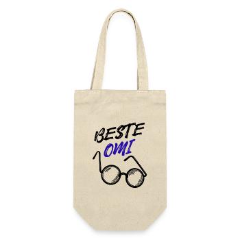 Oma Großmutter Beste Omi Brille Statement - Geschenkbeutel für Flaschen - Natur - Vorne