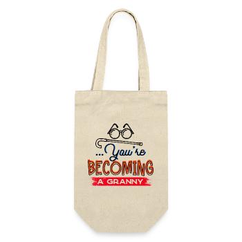 Glasses Visual impairment Grandmother Statement Grandma - Gift Bag for Bottles - nature - Front