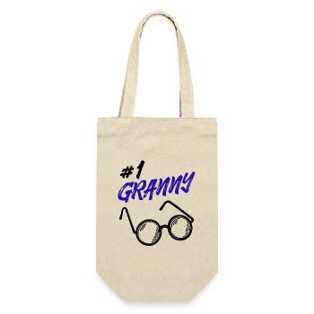 Omi Brille Statement Oma Beste Großmutter - Geschenkbeutel für Flaschen - Natur - Vorne