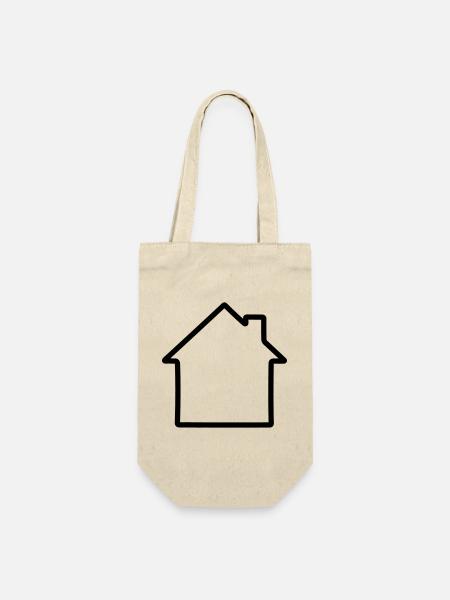 Einfaches Logo des Hauses - Geschenkbeutel für Flaschen - Natur