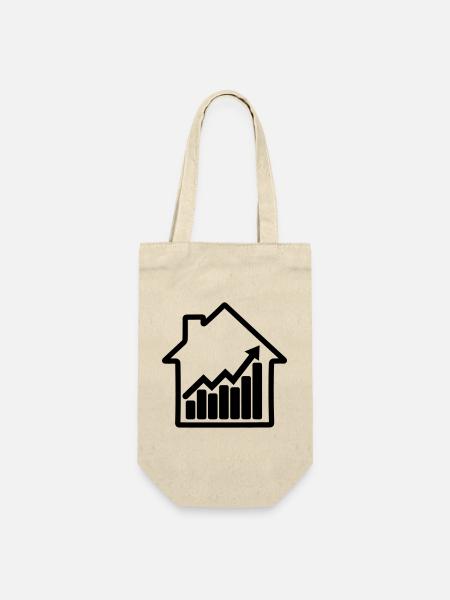 Aktienchart für den Wohnungsmarkt - Geschenkbeutel für Flaschen - Natur