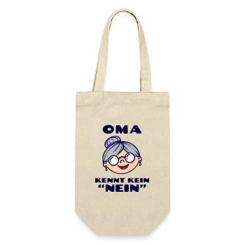 Brille Großmutter Oma Alte Frau Statement Omi - Geschenkbeutel für Flaschen - Natur - Vorne