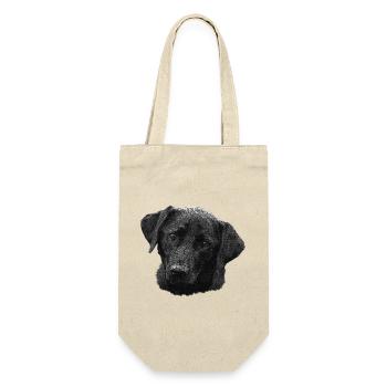 labradorgesicht, Labradorretriever - Geschenkbeutel für Flaschen - Natur - Vorne