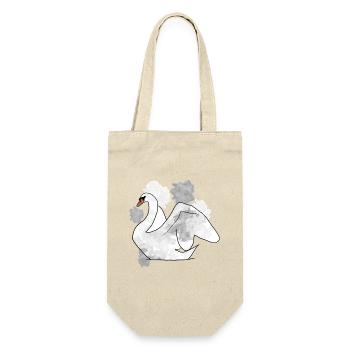 Schwan - Geschenkbeutel für Flaschen - Natur - Vorne