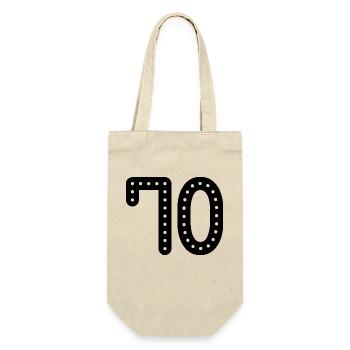 70 YEARS. 70th ANNIVERSARY. ANNIVERSARY 70 YEARS. 70 - Gift Bag for Bottles - nature - Front