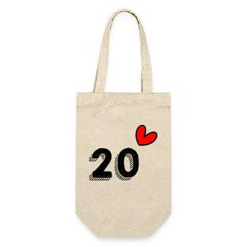 20 ANS. 20e ANNIVERSAIRE. ANNIVERSAIRE 20 ANS. 20 - Sac à bouteille - nature - Devant