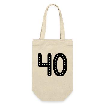 40 YEARS. 40th ANNIVERSARY. ANNIVERSARY 40 YEARS. 40 - Gift Bag for Bottles - nature - Front