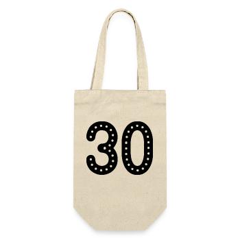 30 ANS. 30e ANNIVERSAIRE. ANNIVERSAIRE 30 ANS. 30 - Sac à bouteille - nature - Devant
