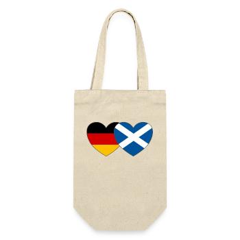 Deutschland Schottland Flagge Herz - Geschenkbeutel für Flaschen - Natur - Vorne