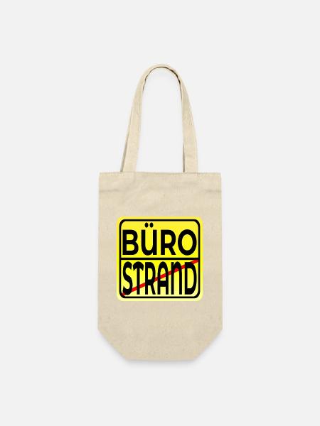 Büro Strand - Geschenkbeutel für Flaschen - Natur