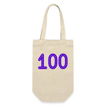 100 JAHRE. 100-jähriges Jubiläum. GEBURTSTAG 100 JAHRE. - Geschenkbeutel für Flaschen - Natur - Vorne
