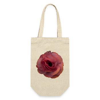 Rosa Rose Blütenpracht - Geschenkbeutel für Flaschen - Natur - Vorne