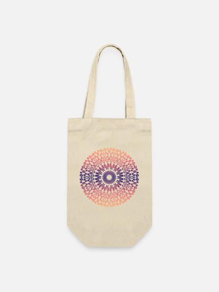 Mandala - Geschenkbeutel für Flaschen - Natur
