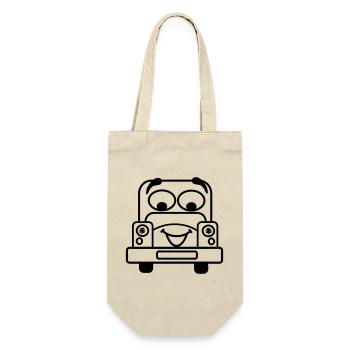 Cheerful car with face transparent - Gift Bag for Bottles - nature - Front