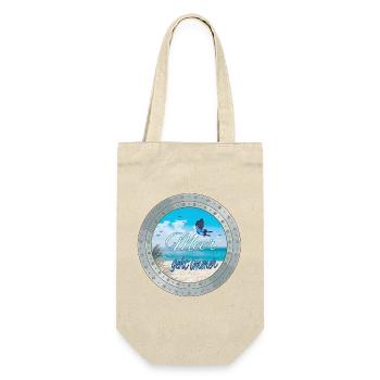 Meer geht immer – Strandlook - Geschenkbeutel für Flaschen - Natur - Vorne