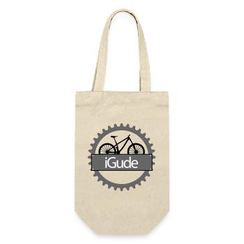 iGude Zahnrad MTB - Geschenkbeutel für Flaschen - Natur - Vorne