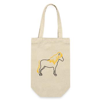 Isländer Islandpferde Pferde Pferdenarr Reiten - Geschenkbeutel für Flaschen - Natur - Vorne