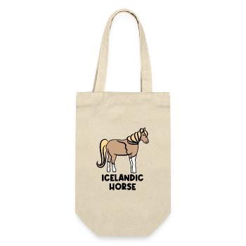 Islandpferde Pferdenarr Haflinger Ross Spruch - Geschenkbeutel für Flaschen - Natur - Vorne