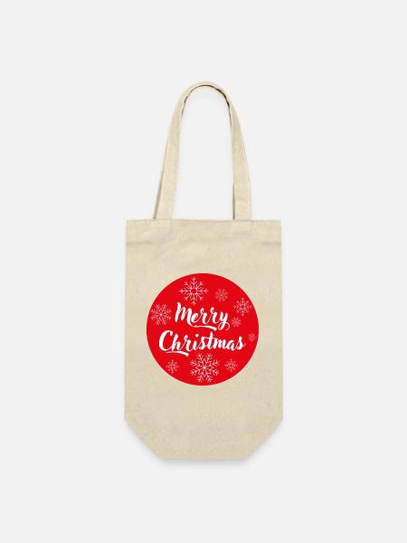 Frohe Weihnachten - Geschenkbeutel für Flaschen - Natur