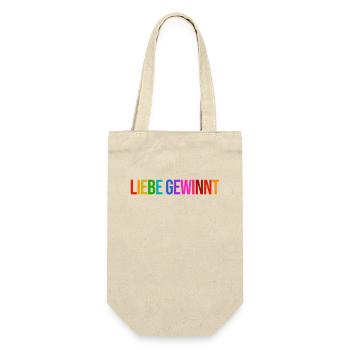 Lgbt Lesbisch Statement Regenbogen Homosexuell - Geschenkbeutel für Flaschen - Natur - Vorne