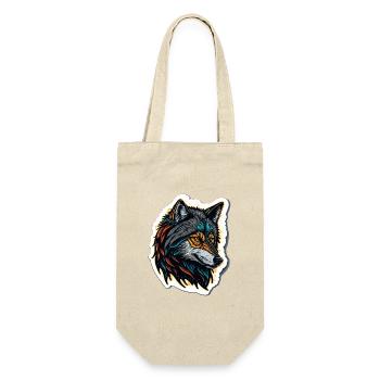Digital Painting of a Wolf Head - Gift Bag for Bottles - nature - Front