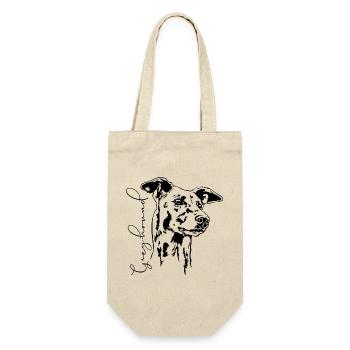 GREYHOUND Portrait Greyhound Greyhounds Wilsigns - Gift Bag for Bottles - nature - Front