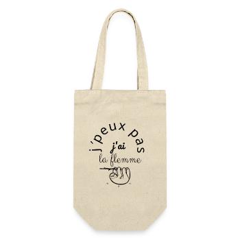 J'Peux Pas J'ai la flemme noir - Sac à bouteille - nature - Devant