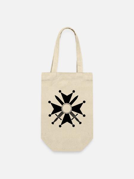 Militärkreuz Mittelblank - Geschenkbeutel für Flaschen - Natur