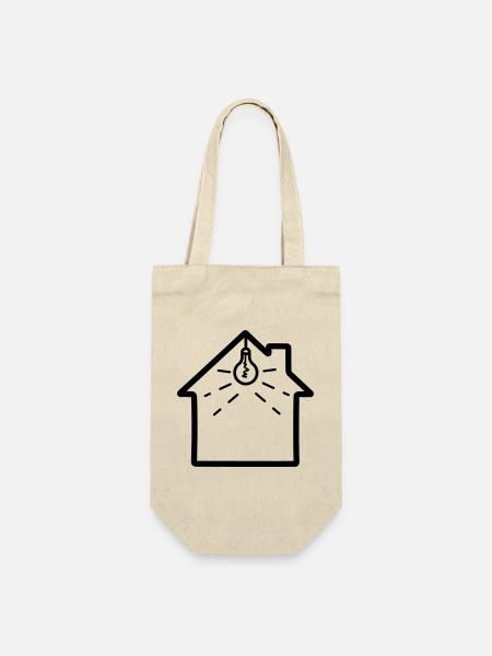 Elektrikerbeleuchtung im Haus - Geschenkbeutel für Flaschen - Natur