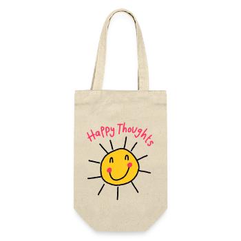 Sonne - Glückliche Gedanken - Geschenkbeutel für Flaschen - Natur - Vorne