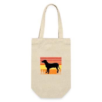 Chien Francais Blanc Et Noir Dog Silhouette Retro - Gift Bag for Bottles - nature - Front