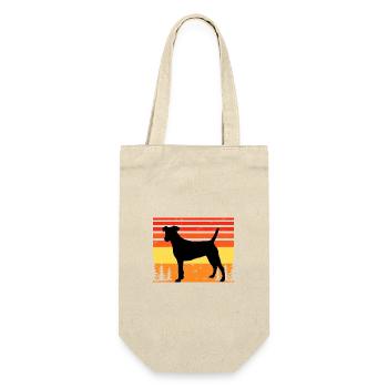 Chilean Fox Terrier Dog Silhouette Retro Sunset - Gift Bag for Bottles - nature - Front