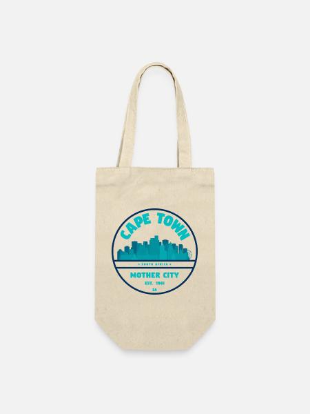 Cape Town Skyline Abzeichen - Geschenkbeutel für Flaschen - Natur