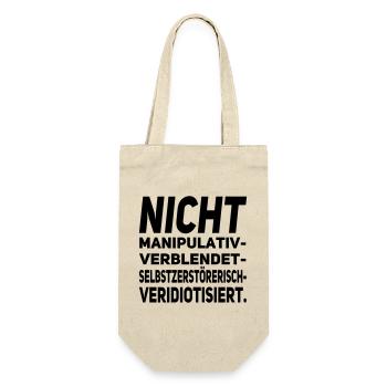 nicht veridiotisiert II - Geschenkbeutel für Flaschen - Natur - Vorne