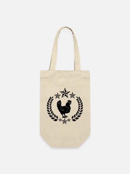Schwarzes Huhn mit Sternen - Geschenkbeutel für Flaschen - Natur