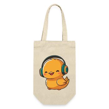 Kawaii Cute Happy Colorful Duck with Headphones - Gift Bag for Bottles - nature - Front