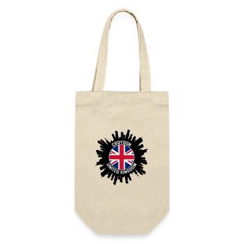 Croydon Skyline UK Flagge Reise-Souvenir - Geschenkbeutel für Flaschen - Natur - Vorne
