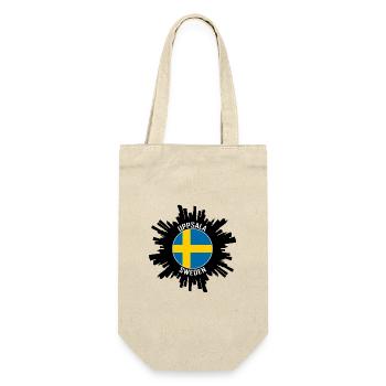 Uppsala Skyline Sweden Flag Travel Souvenir - Gift Bag for Bottles - nature - Front