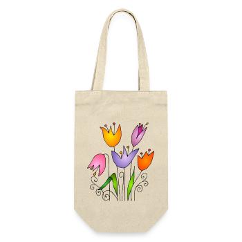 Blumen - Geschenkbeutel für Flaschen - Natur - Vorne