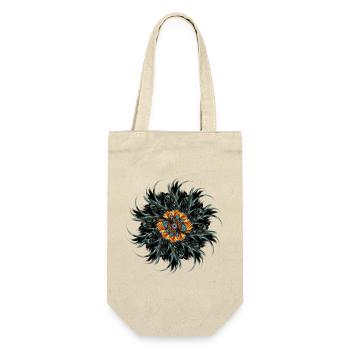 Mandala ornament made of drawn rooster feathers - Gift Bag for Bottles - nature - Front