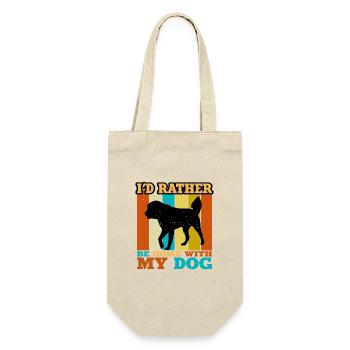 Himalaya Schäferhund Hund Silhouette Retro Sonnenuntergang - Geschenkbeutel für Flaschen - Natur - Vorne