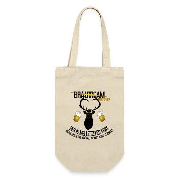 Bräutigam JGA Hirsch Dialekt Saufen Humor - Geschenkbeutel für Flaschen - Natur - Vorne