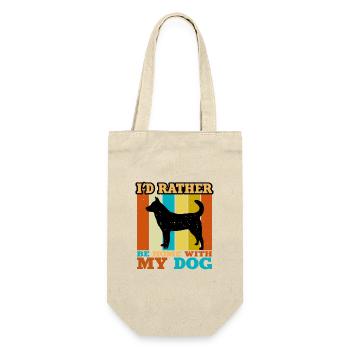 Jindo Dog Silhouette Vintage Sunset for Dog Lovers - Gift Bag for Bottles - nature - Front